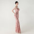 Graceful Sequin Embellished Mesh Mermaid Maxi Dress